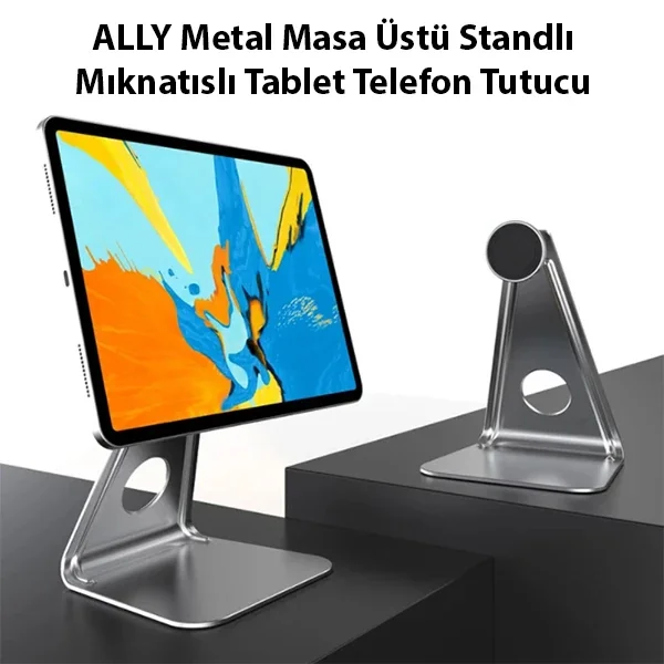 Manyetik Masa Üstü Tablet Telefon Tutucu - 360° Ayarlanabilir Mıknatıslı Stand