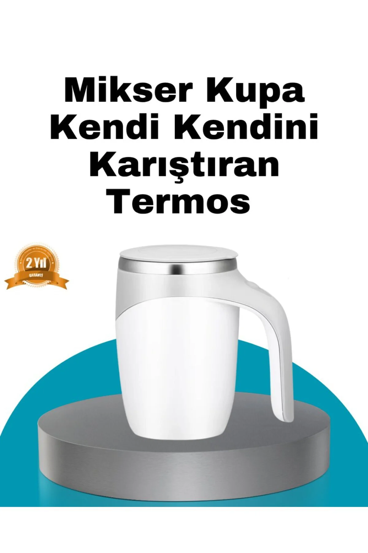 Manyetik Otomatik Karıştırma Bardağı – Şarjlı, Paslanmaz ve Prati