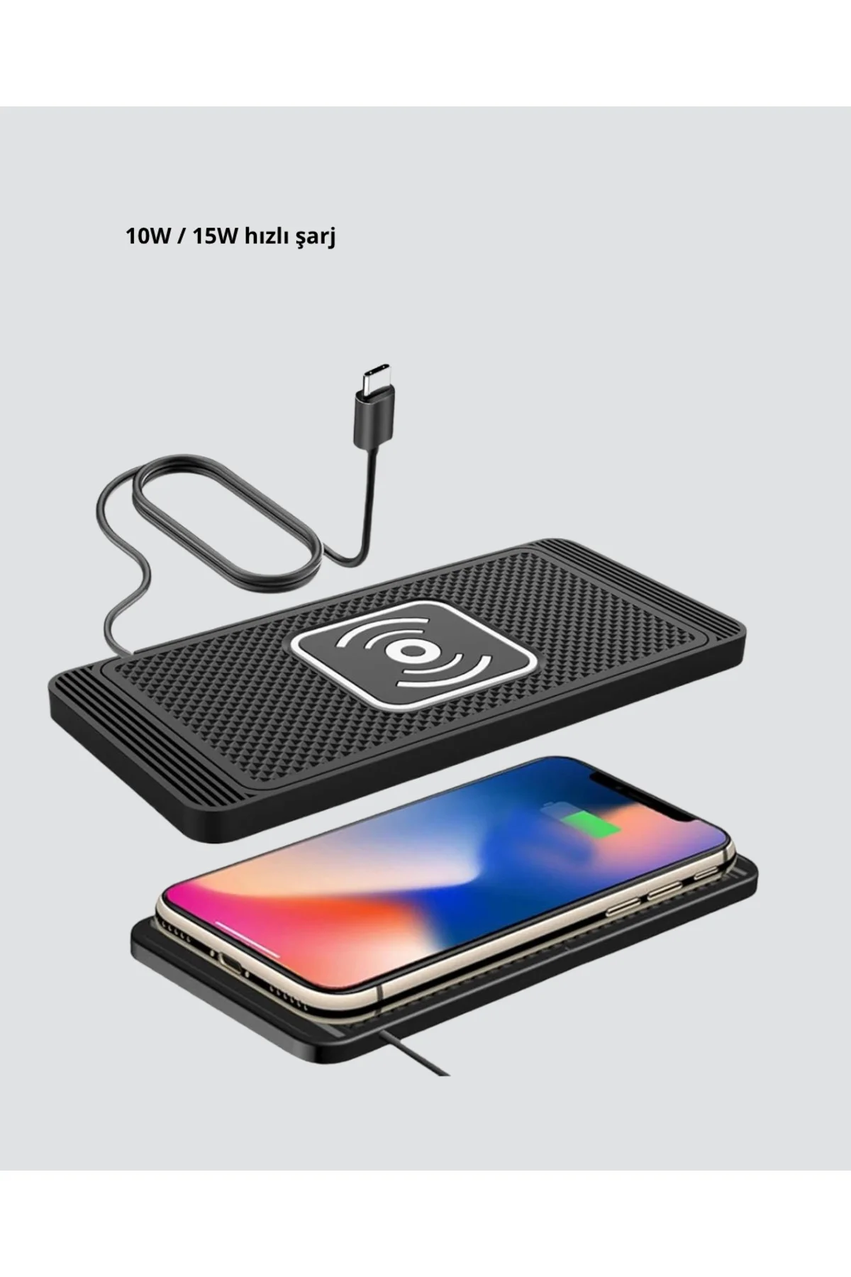 Manyetik Şarj Pedi 7.5W 10W 15W Hızlı Şarj Kaymaz Tabanlı - Lisin