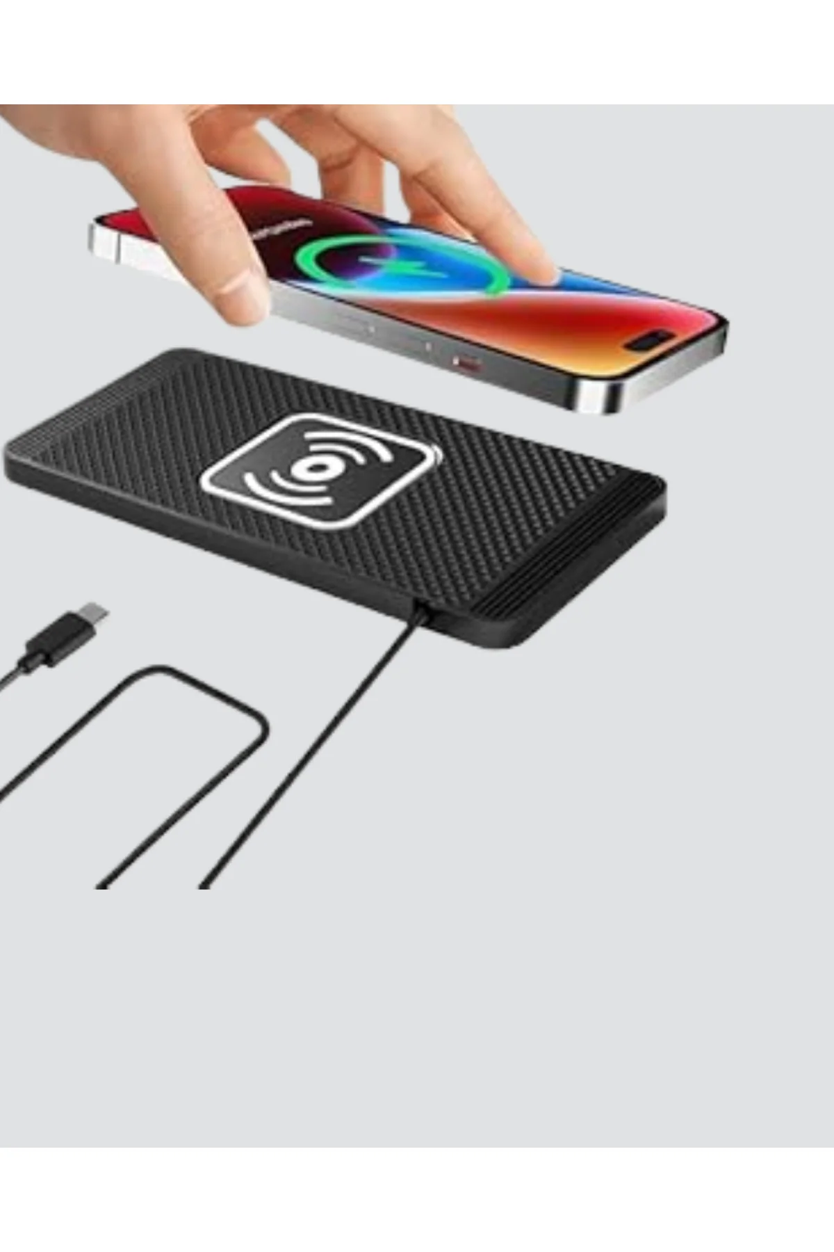 Manyetik Şarj Pedi 7.5W 10W 15W Hızlı Şarj Kaymaz Tabanlı - Lisin