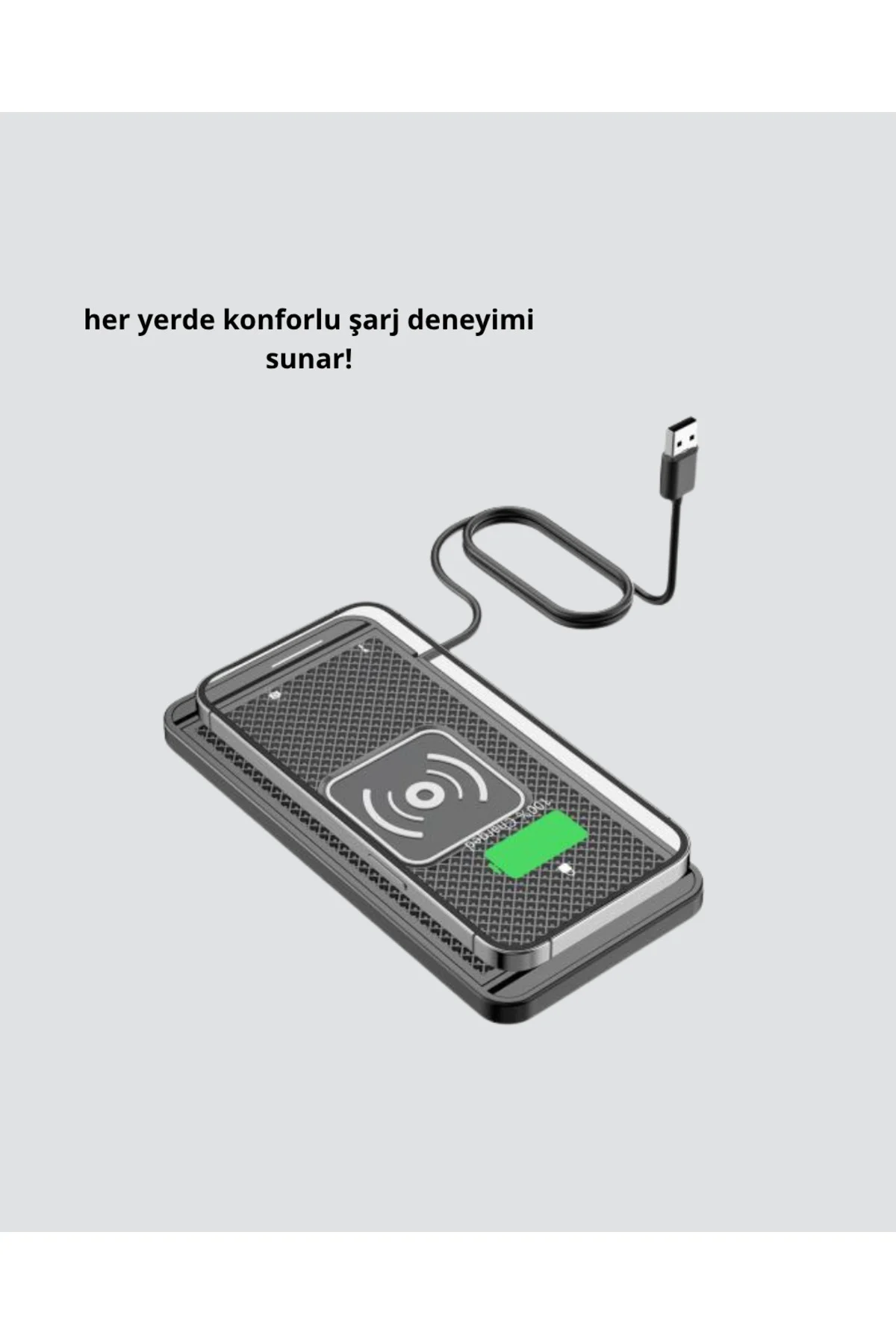 Manyetik Şarj Pedi 7.5W 10W 15W Hızlı Şarj Kaymaz Tabanlı - Lisin
