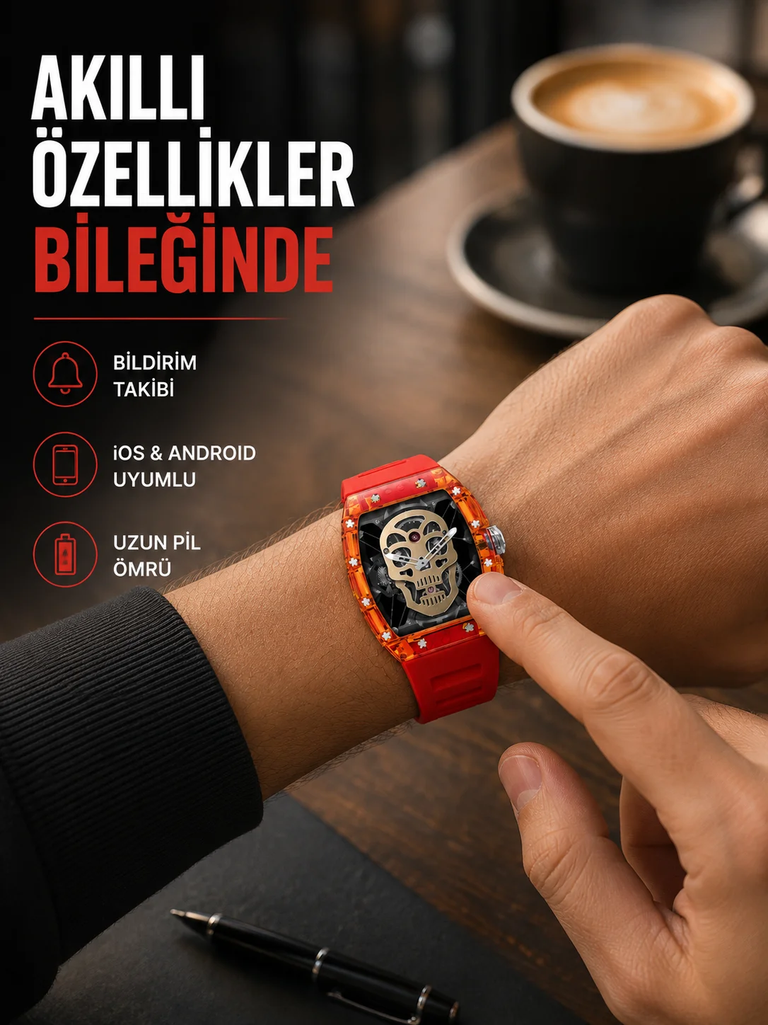 Manyetik Şarjlı Akıllı Saat iOS Android Uyumlu Yeni Nesil Manyetik Şarjlı Akıllı Saat iOS Android Uyumlu Yeni Nesil