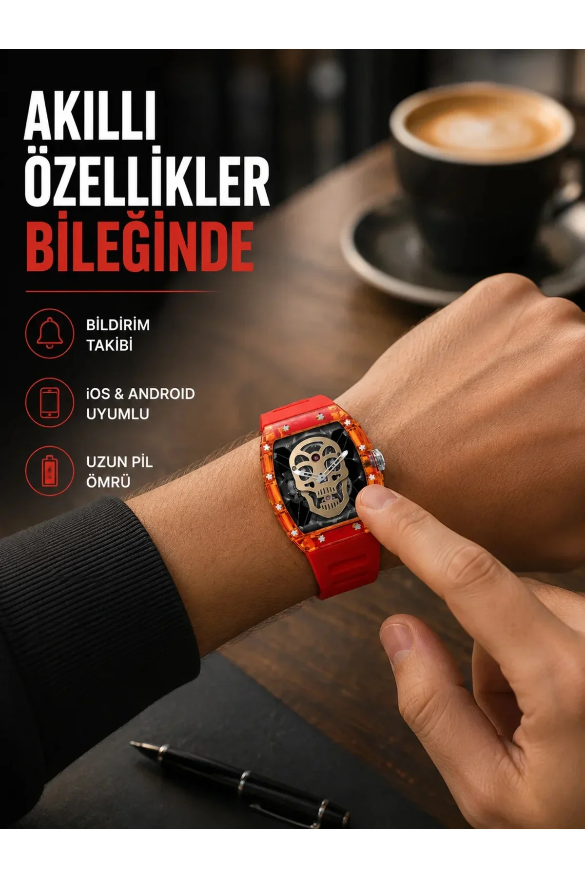 Manyetik Şarjlı Akıllı Saat iOS Android Uyumlu Yeni Nesil Manyetik Şarjlı Akıllı Saat iOS Android Uyumlu Yeni Nesil