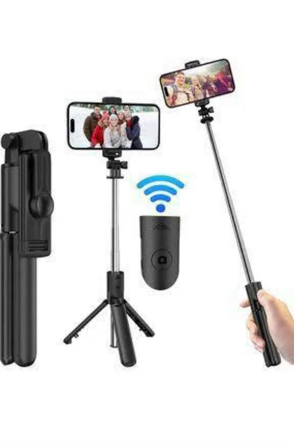 Manyetik Tripod Selfie Sopa Bluetooth Uzaktan Kumandalı - 3 Modlu Taşınabilir