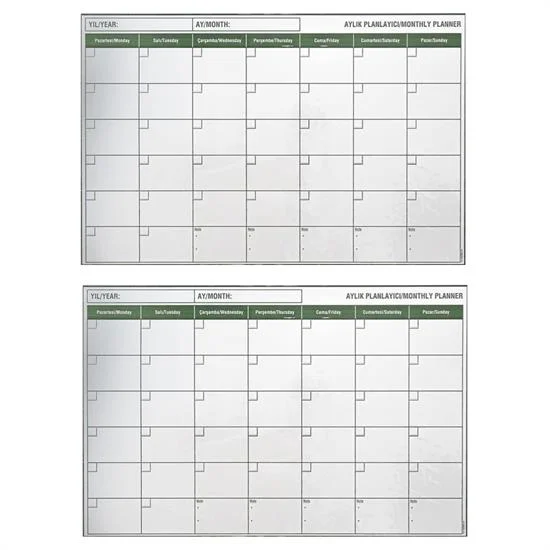 Manyetik Yapışkanlı Bir Aylık Program Planlayıcı Takvim 85x56 cm Fiyatı, Yorumları ve Özellikleri