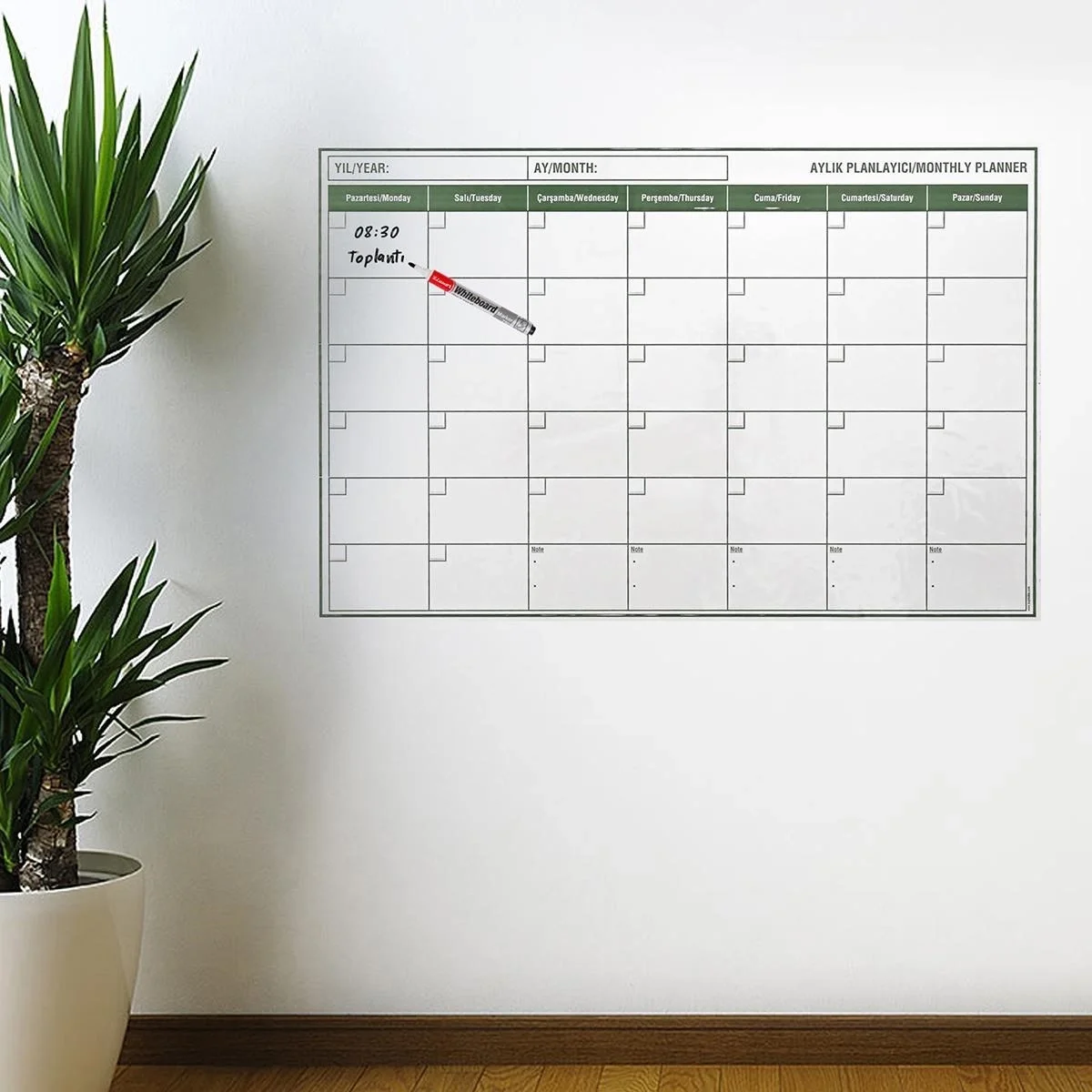 Manyetik Yapışkanlı Bir Aylık Program Planlayıcı Takvim 85x56 Cm Bx40 Fiyatı, Yorumları ve Özellikleri