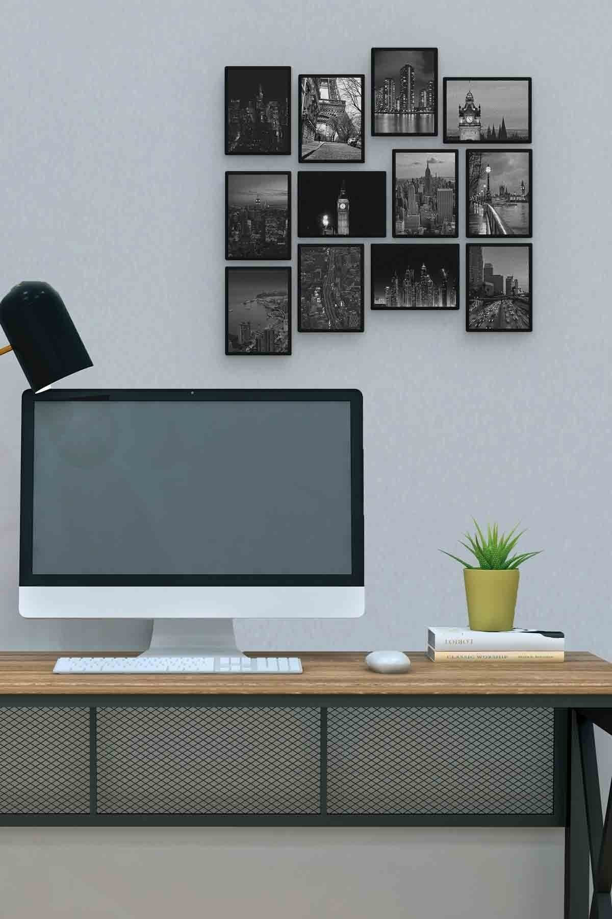 Manzara 12 Parça Mdf (ahşap) Tablo Ofis Boyu 