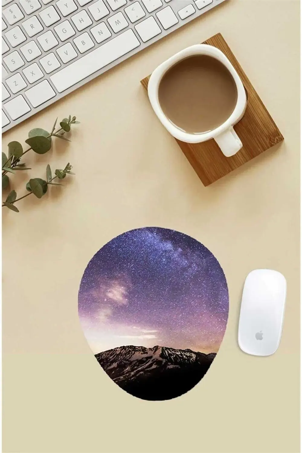 Manzara Desenli Bilek Destekli Mouse Pad