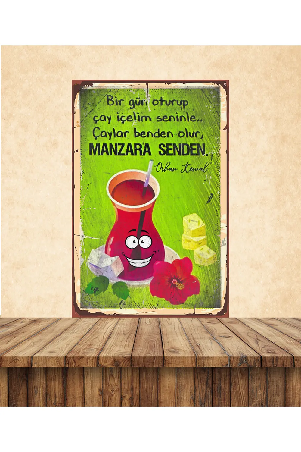 Manzara Senden Çaylar Benden Temalı 20 x 30 CM MDF Duvar Tablosu 