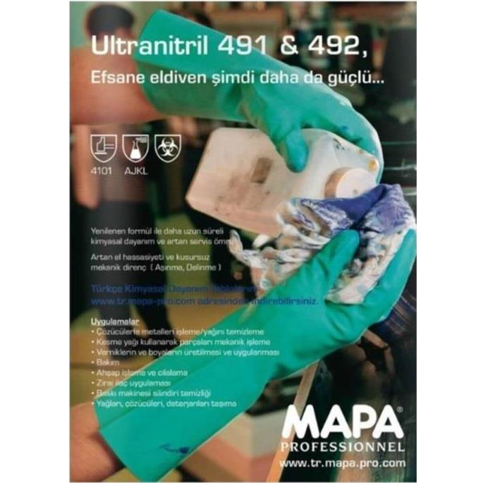 Gürçay Hırdavat Mapa Ultra Nitril 491 Kimyasal Koruma Eldiveni No:10 Gürçay Hırdavat Mapa Ultra Nitril 491 Kimyasal Koruma Eldiveni No:10