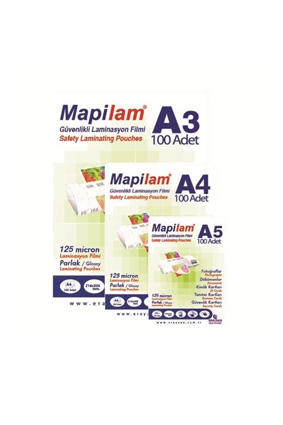 Just Cheap Store Mapi Mapilam 125 Mic A4 Parlak Laminasyon Filmi 100'Lü