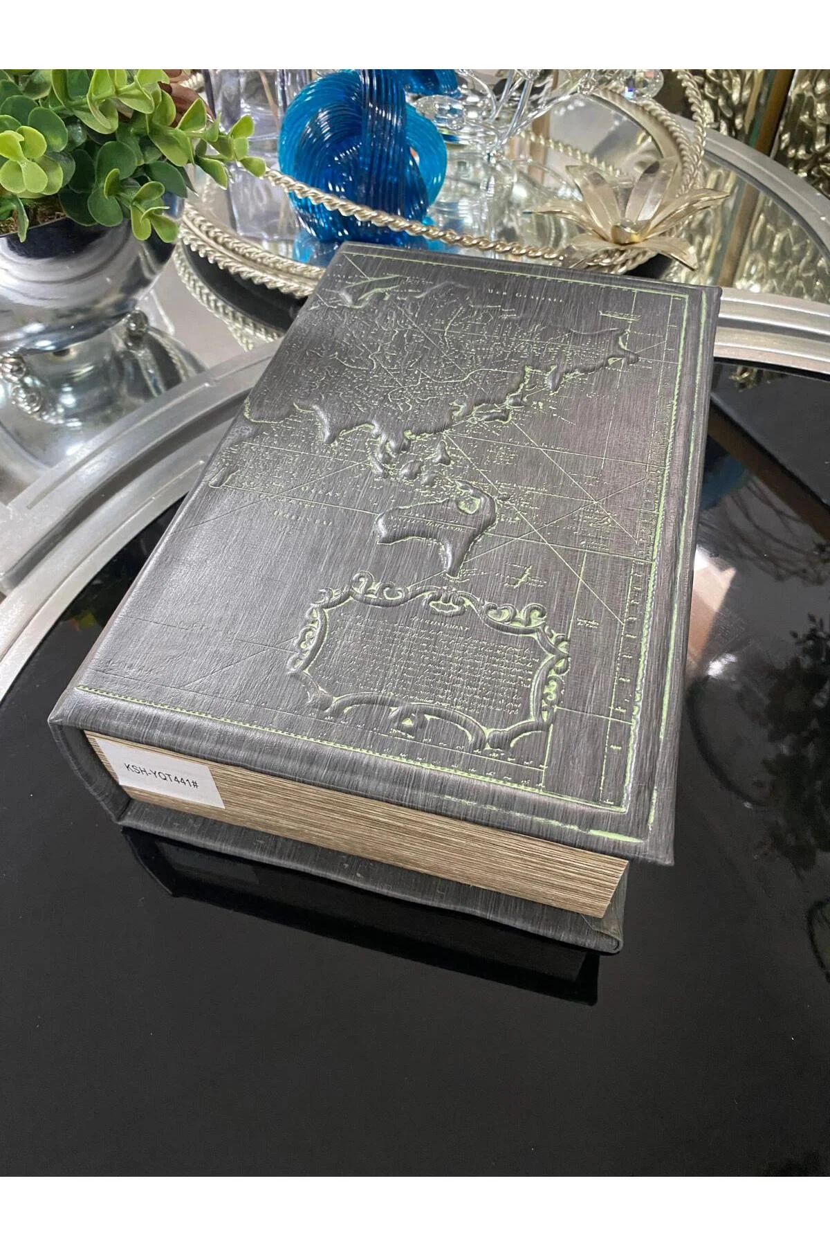 Maporium Kabartmalı Dekoratif Kitap Kutu 7x18x27 Cm - Görsel 2
