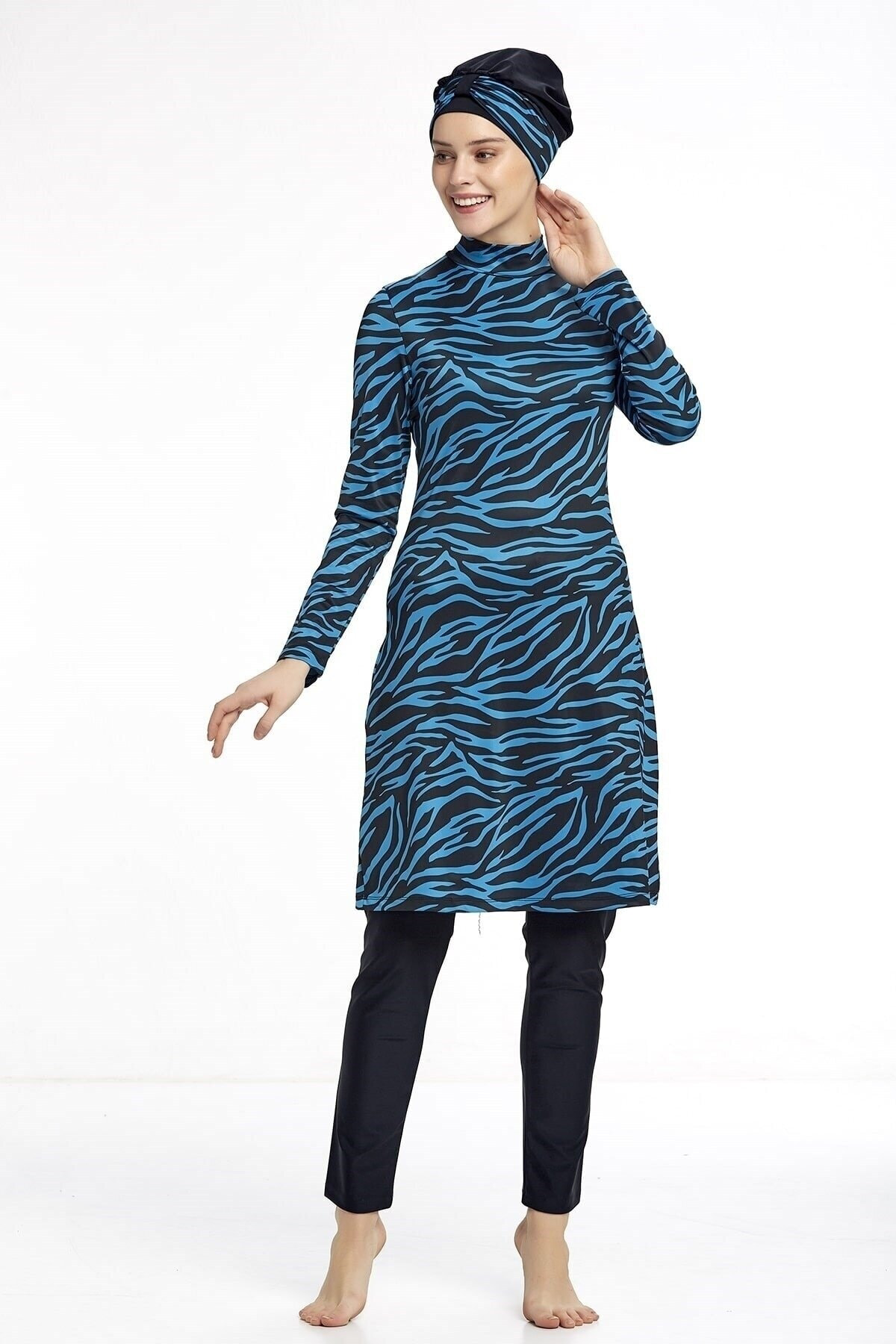 Adasea Maresiva Likralı Tesettür Mayo Siyah