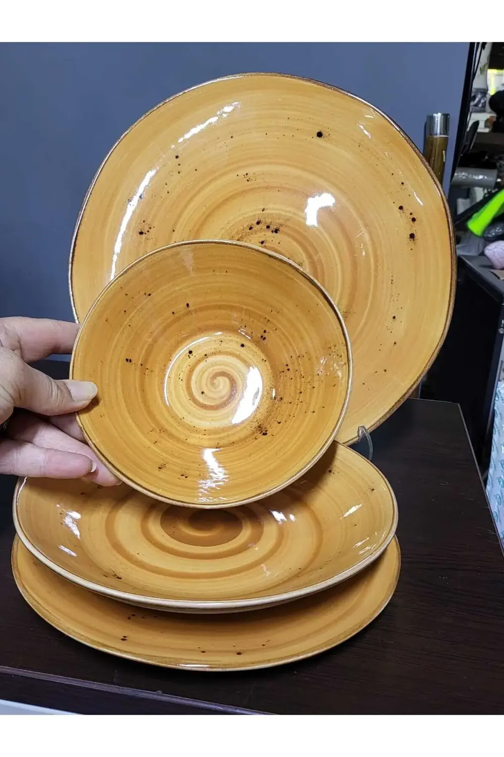 Marianna Organik Form Kahverengi 24 Parça 6 Kişilik Yemek Takımı