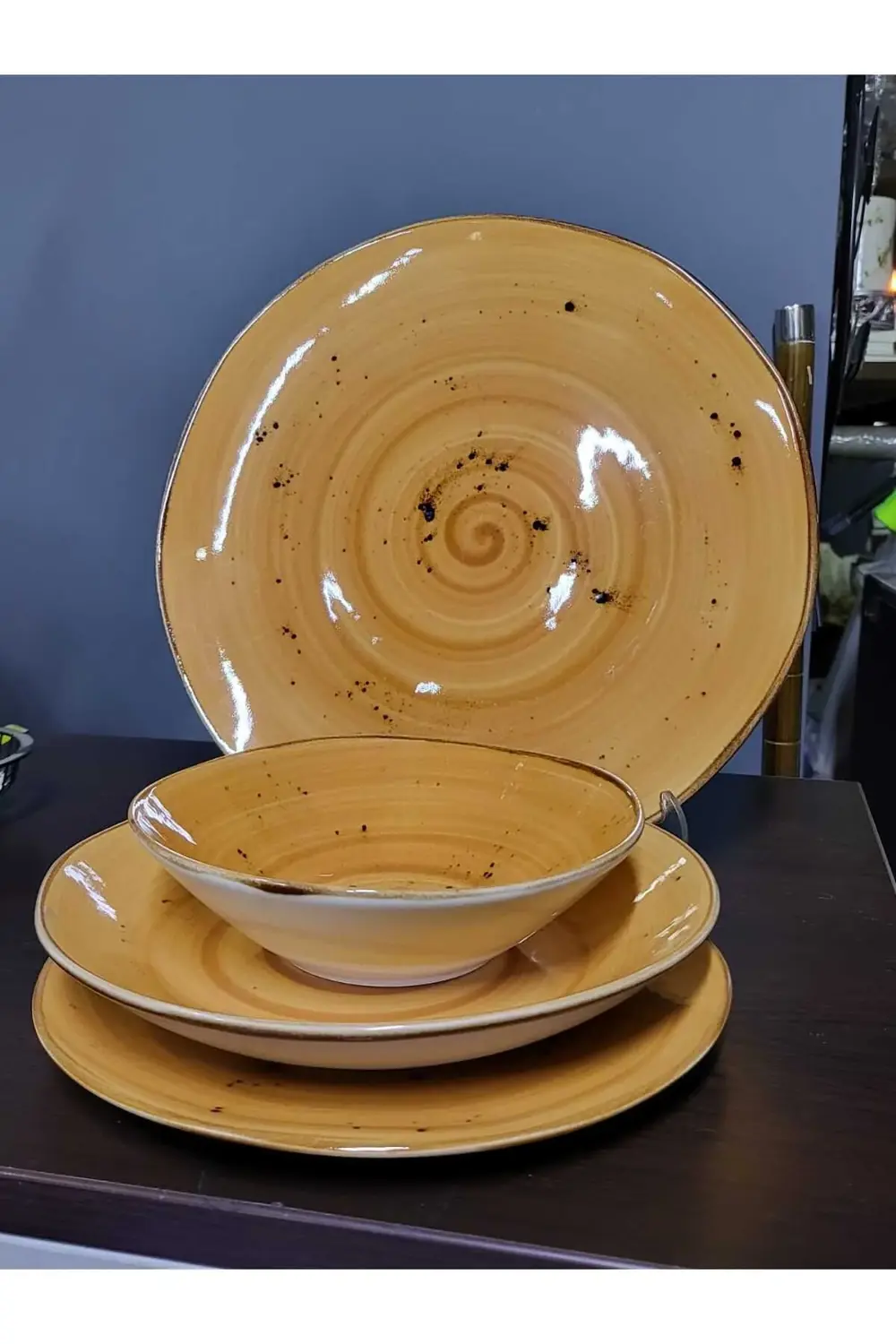 Marianna Organik Form Kahverengi 24 Parça 6 Kişilik Yemek Takımı