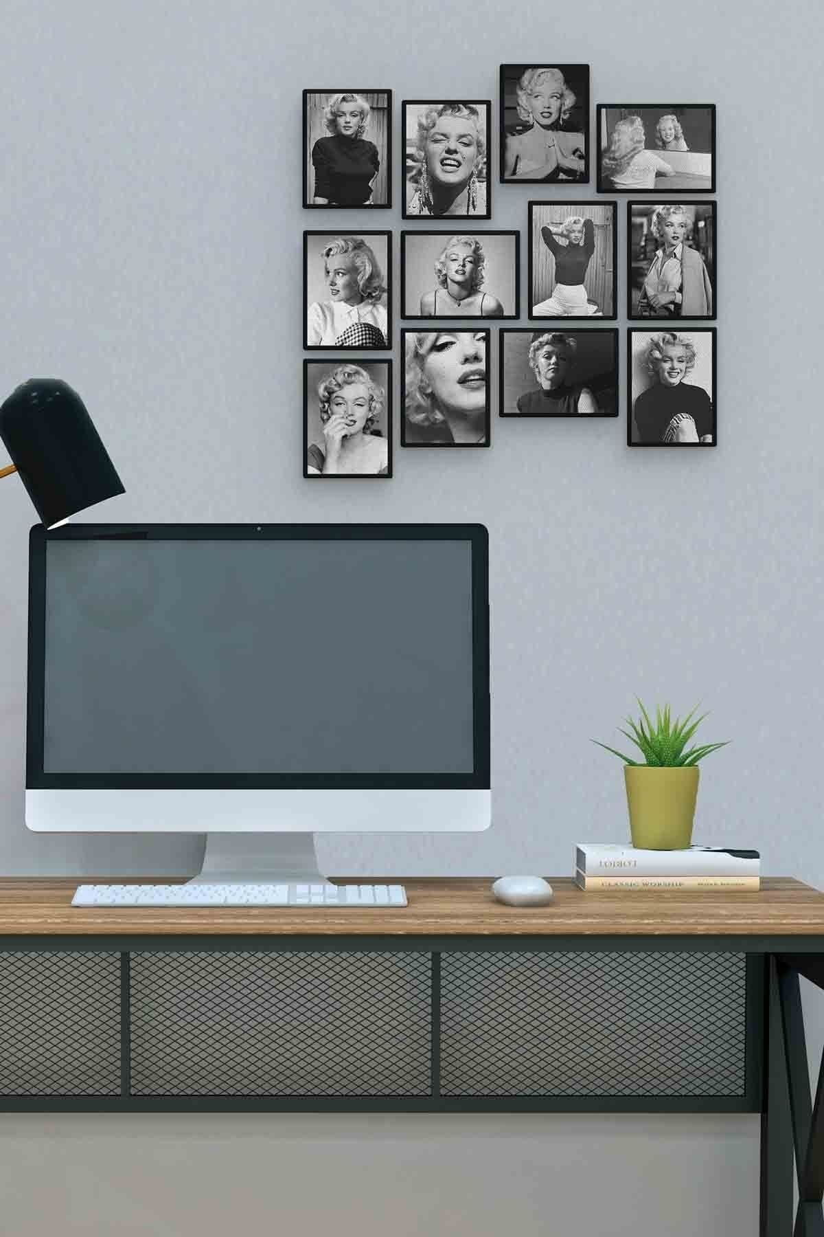 Marilyn Monroe 12 Parça Mdf (ahşap) Tablo Ofis Boyu 