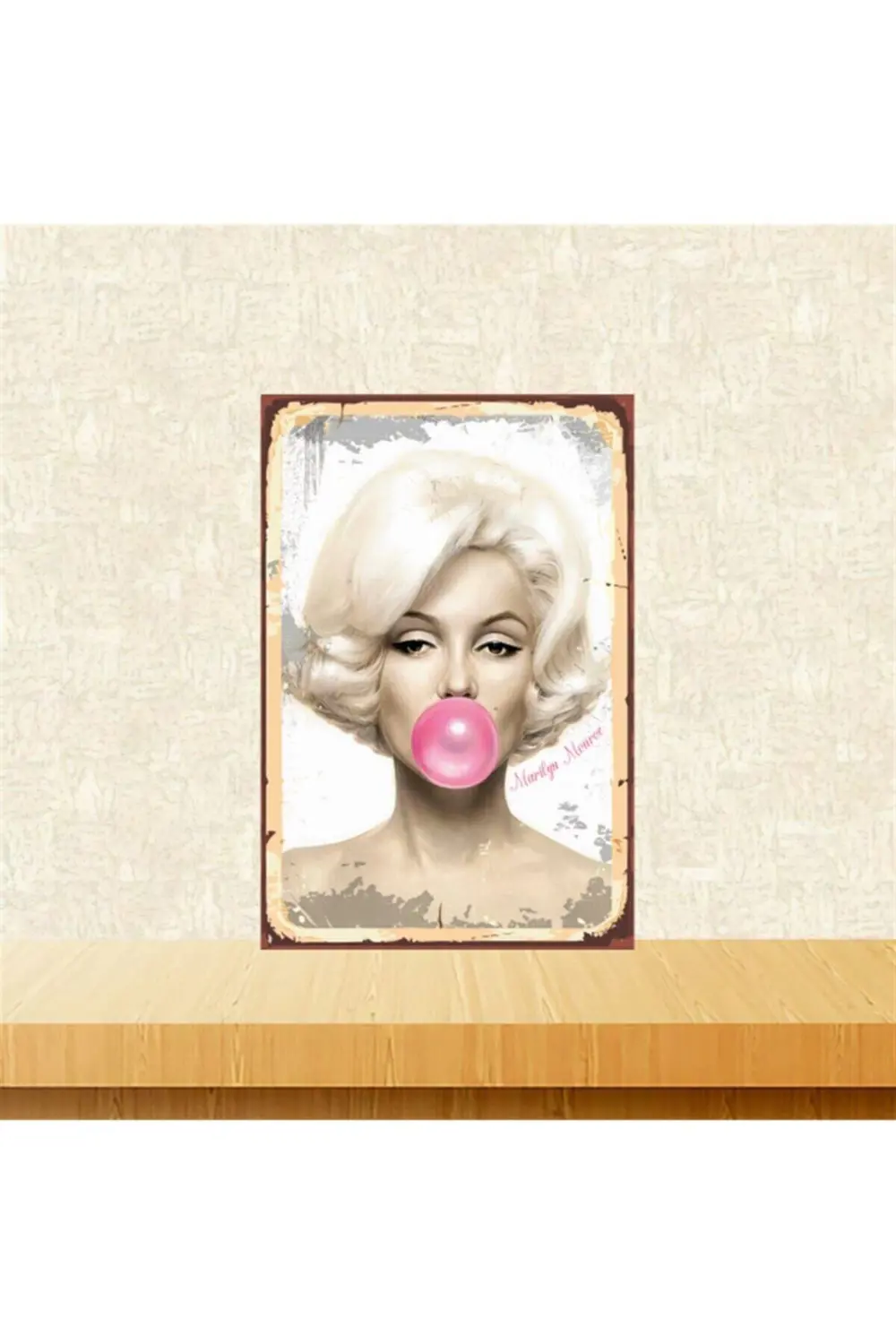 Marilyn Monroe Sakız 20-30 Cm Retro Ahşap Tablo Tkfx4662
