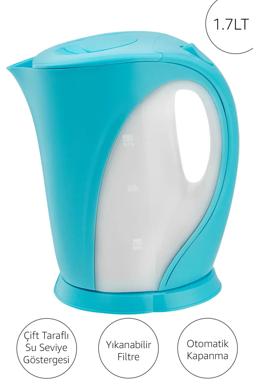 Marin Su Isıtıcı Kettle 1.7 Lt Mavi