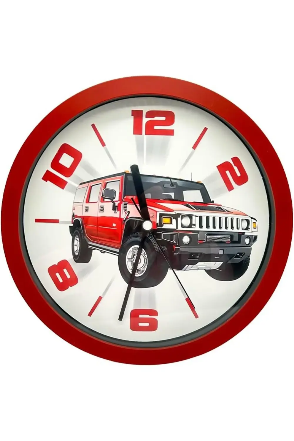 Mark Premium Serisi Jeep Desenli KırmızıDuvar Saati 25 cm 1185222