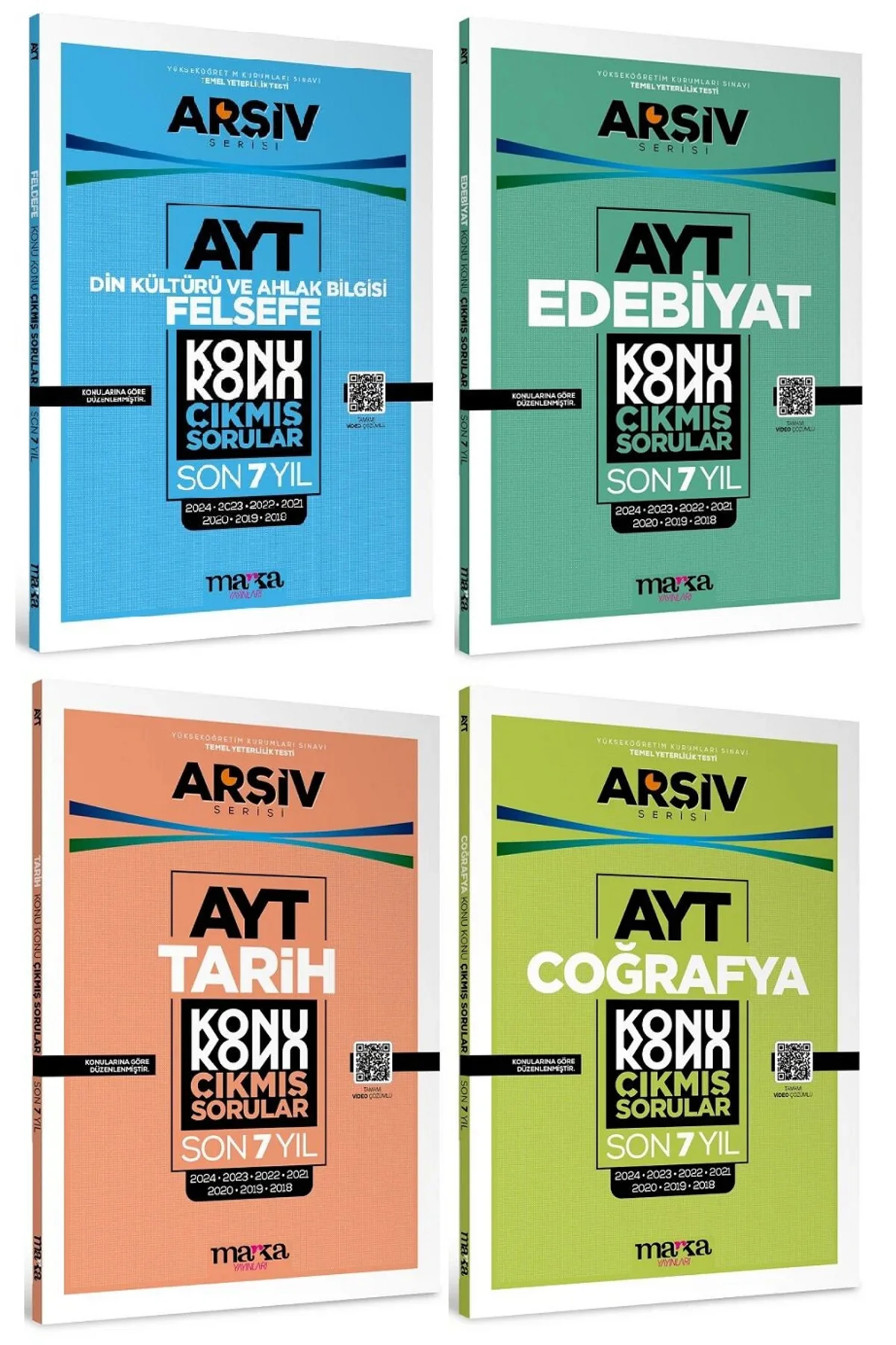 Marka 2025 YKS AYT Sözel Çıkmış Sorular Son 7 Yıl Konu Konu Tıpkı Basım Arşiv Serisi Çözümlü 4 lü Set