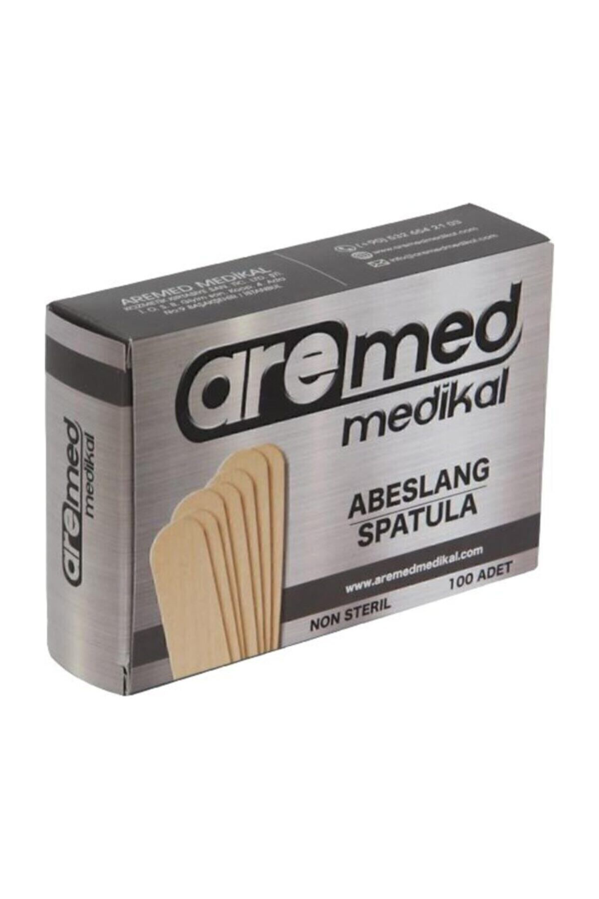 Aremed Marka 3 Kutu - 100 Lük Abeslang Tahta Dil Çubuğu Basacaği - Ağda 