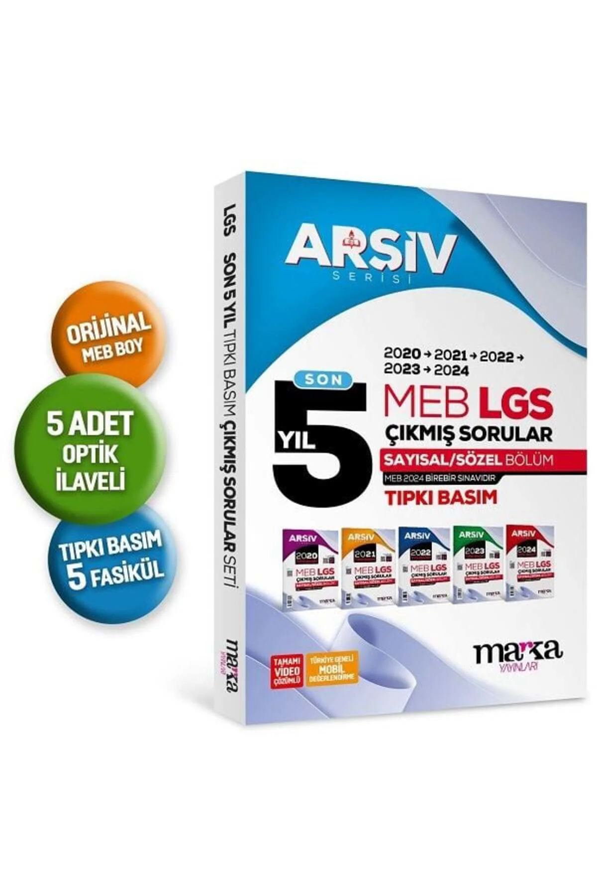 Marka 8. Sınıf LGS Çıkmış Sorular Son 5 Yıl Tıpkı Basım Arşiv Ser