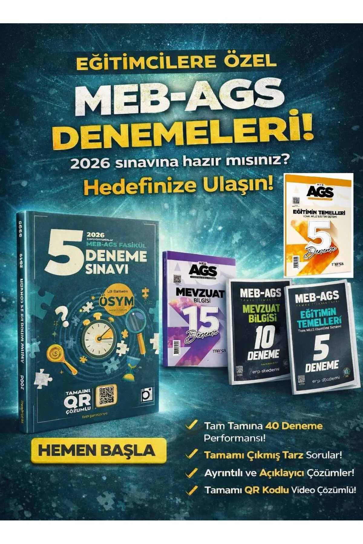 Marka + Bigelio 2026 MEB AGS Eğitim Bilimleri + Eğitim Temelleri 