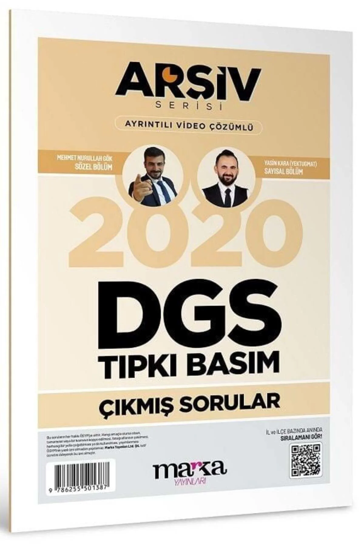 Marka DGS 2020 Sınavı Çıkmış Sorular Tıpkı Basım Çözümlü Yektuğ Mat - Yasin Kara