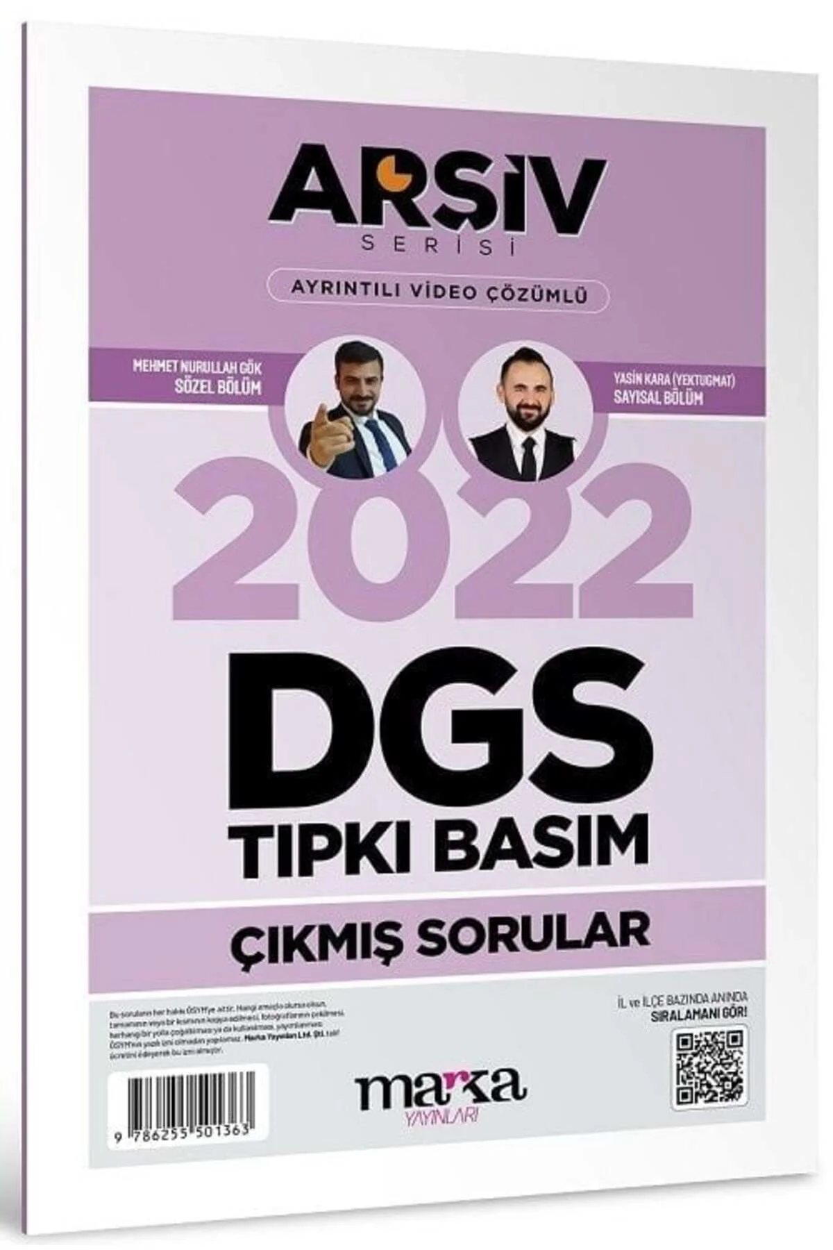 Marka DGS 2022 Sınavı Çıkmış Sorular Tıpkı Basım Çözümlü Yektuğ Mat - Yasin Kara