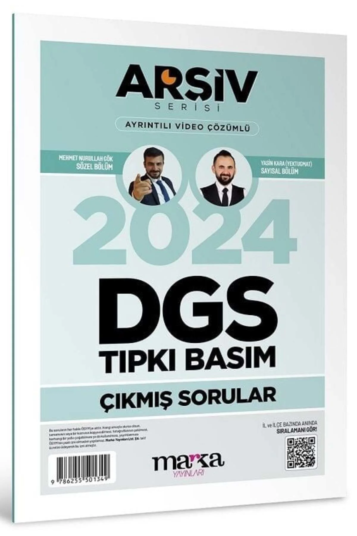 Marka DGS 2024 Sınavı Çıkmış Sorular Tıpkı Basım Çözümlü Yektuğ Mat - Yasin Kara