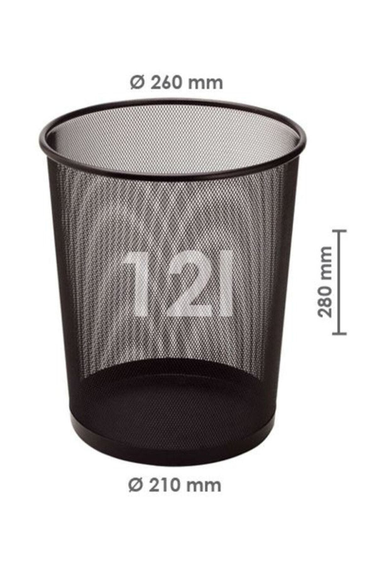 Bigpoint Marka Metal Perfore Çöp Kovası Büyük Siyah