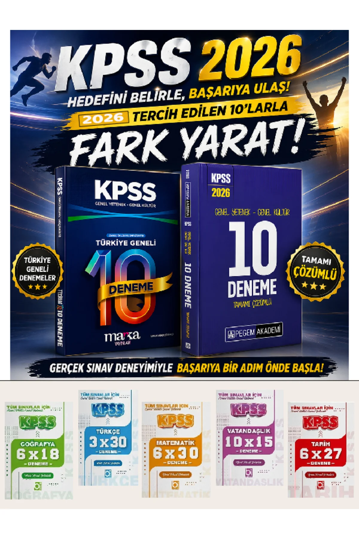 Marka + Pegem 2026 KPSS Genel Yetenek Genel Kültür Fasikül Deneme ve Bigelio Branş Branş Deneme Set
