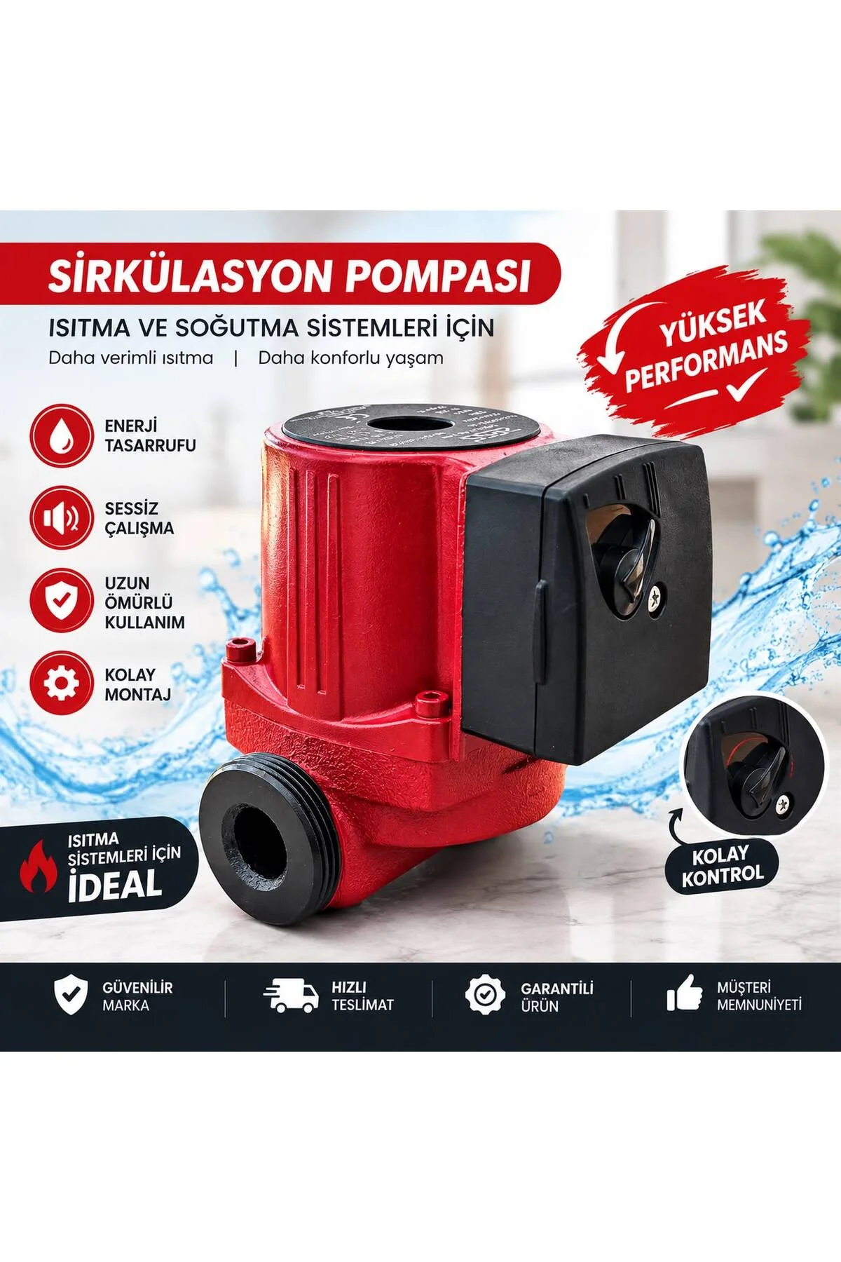 Marka Sirkülasyon Pompası 3 Kademeli Kombi ve Isıtma Sistemleri GPD 25_6 S 230 V 50HZ - Görsel 2