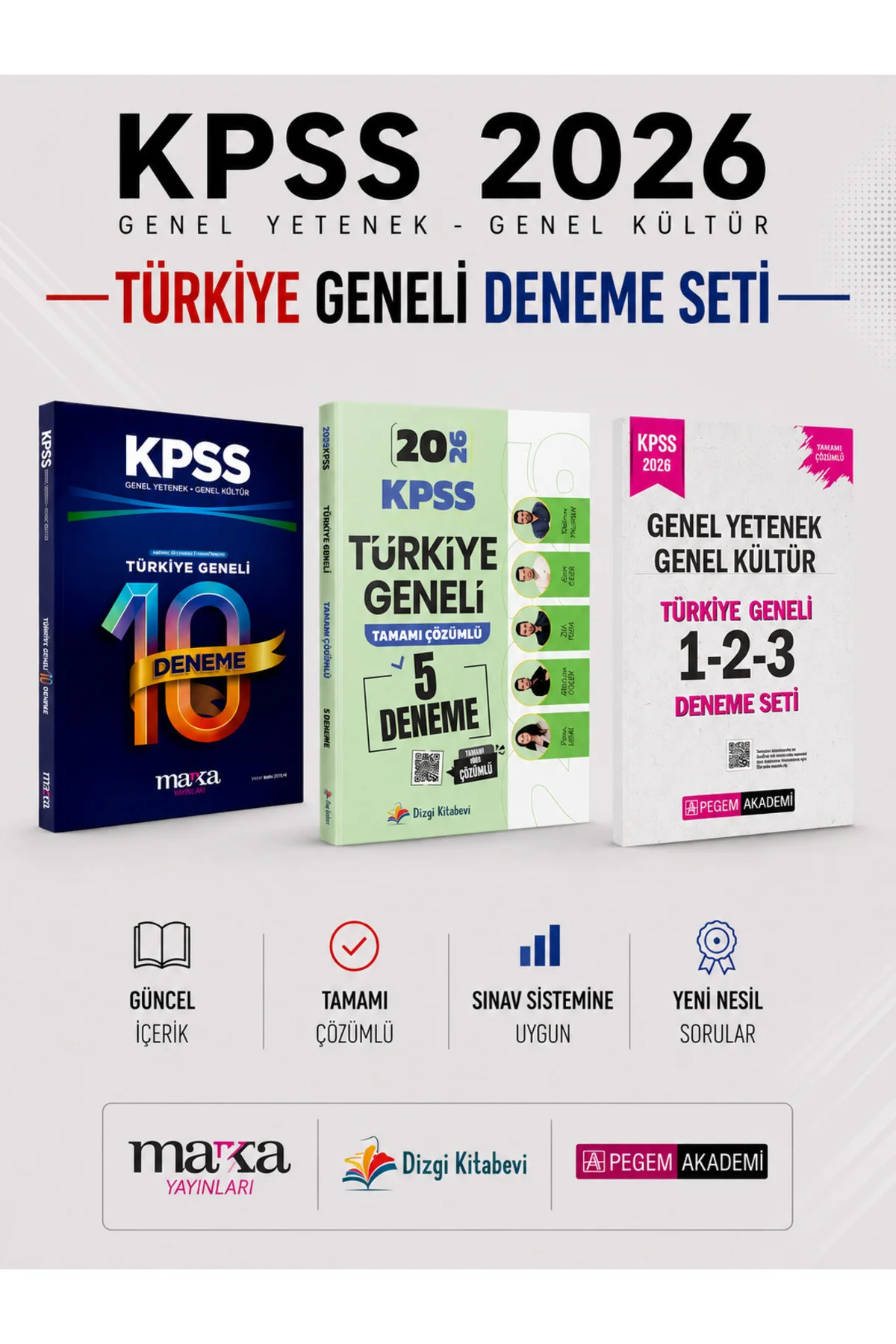 + Marka Yayınları + Pegem Akademi KPSS GK GY Türkiye Geneli Deneme Seti