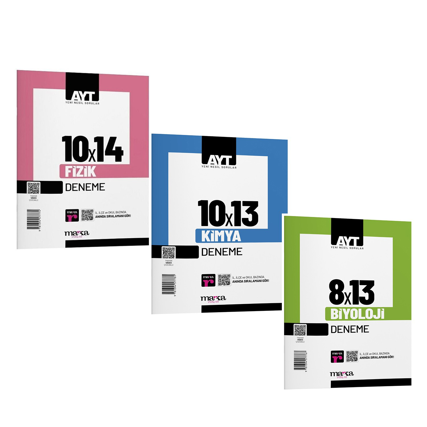Marka Yayınları AYT Fizik Kimya ve Biyoloji Deneme Seti 3 Kitap