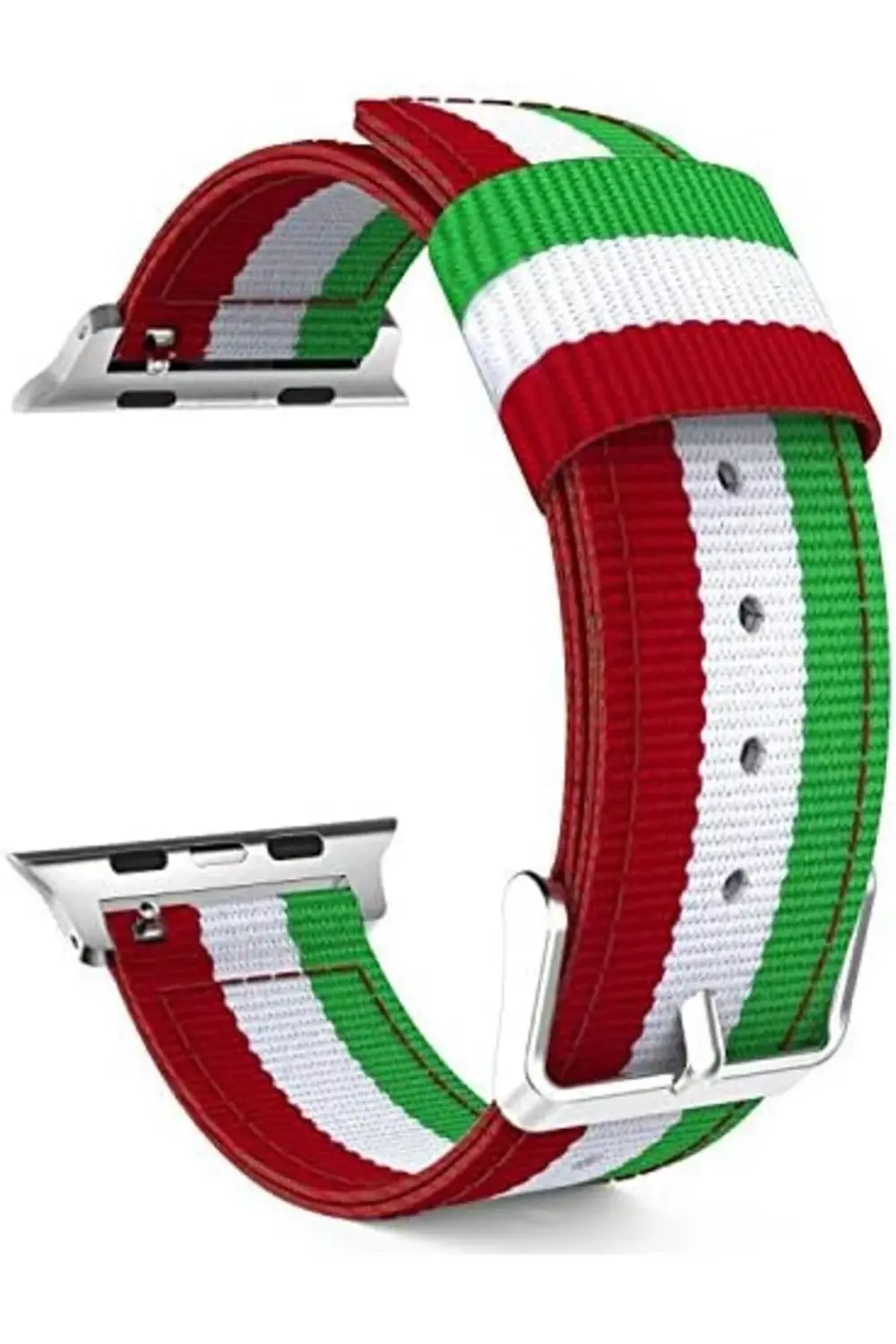 Markacase İçin 38-40 mm Pantheon Şeritli Yeşil Kırmızı Kayış 3955