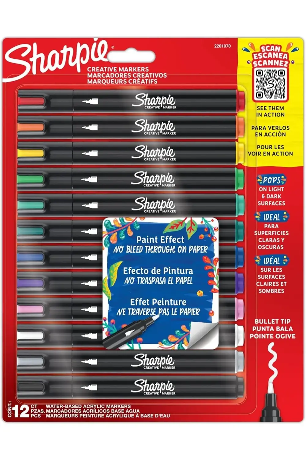 Marker Akrilik | Yuvarlak Uçlu Su Bazlı | Mürekkep Kağıda Geçirme