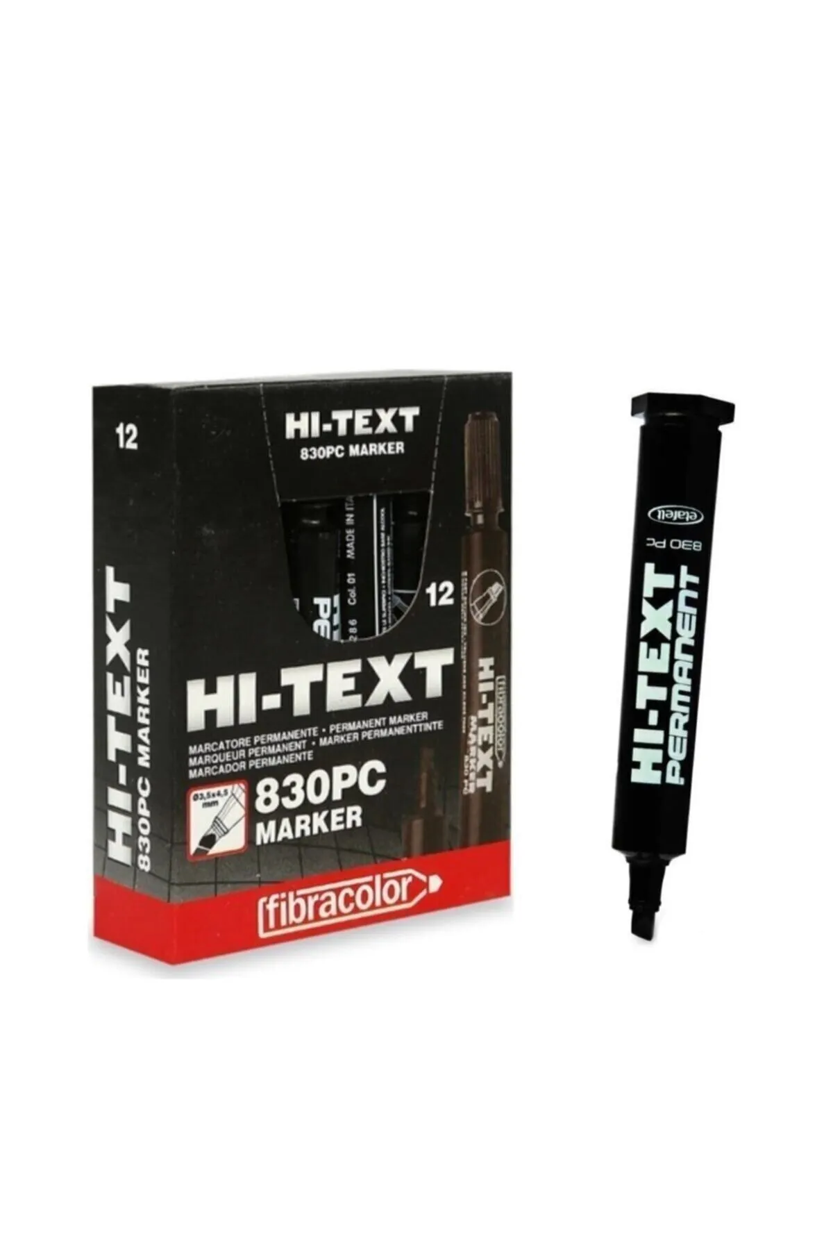 Just Cheap Store Marker Beyaz Tahta Ve Koli Kalemi ( Kesik Uçlu 830Pc Siyah 12'Li 