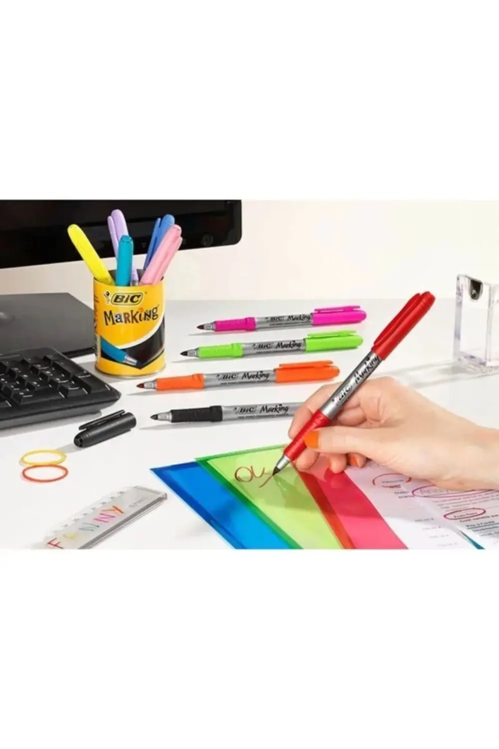 Marking Color Karişik Siyah Mavi Kirmizi 12li