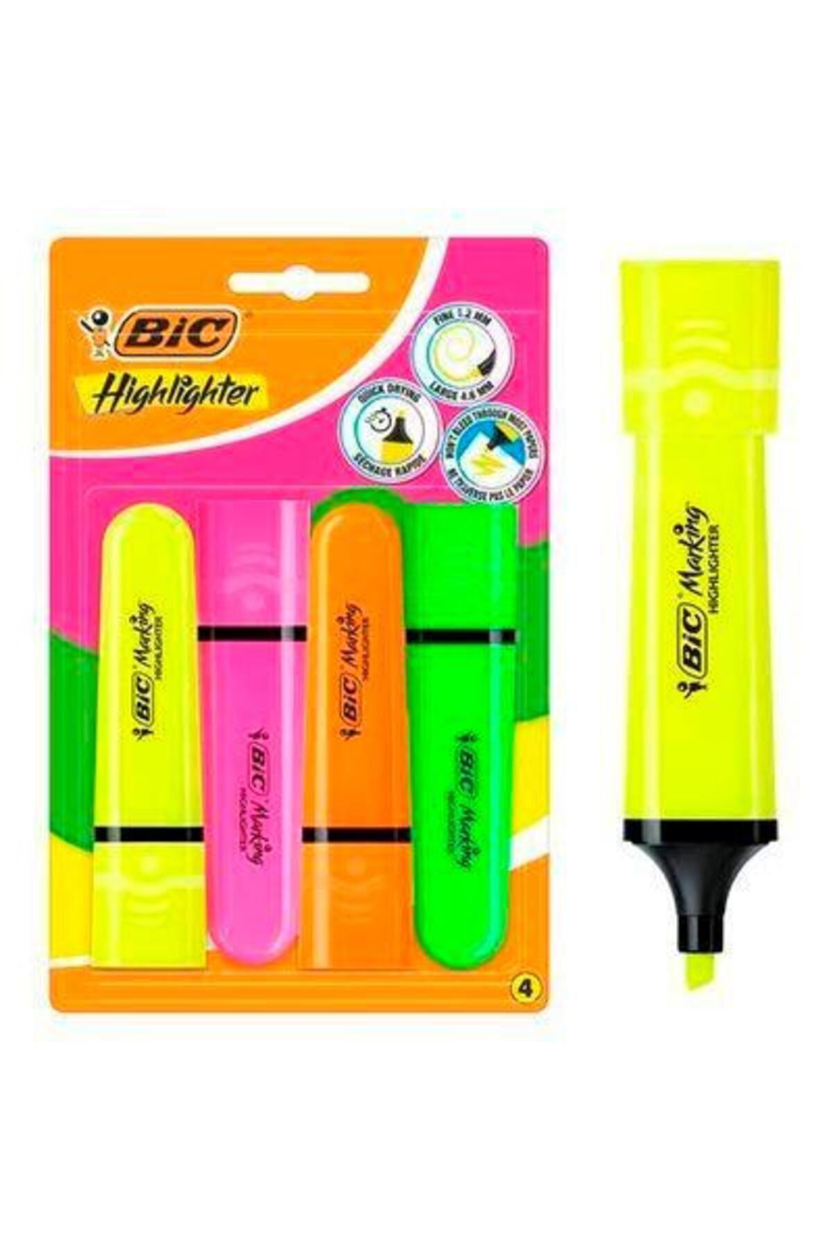 Marking Flat Highlighter 4lü Blister Canlı Renkler