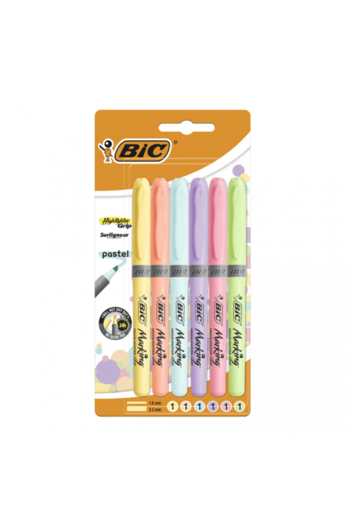 Marking Highlighter Grip Pastel 6lı Blister
