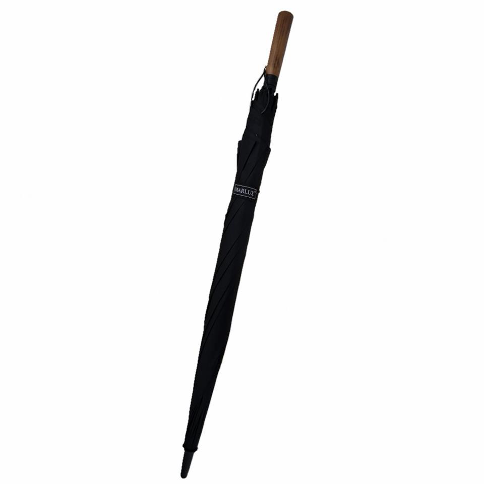 Marlux  Ahşap Sap 130 Cm Fiber Vale Şemsiye Siyah