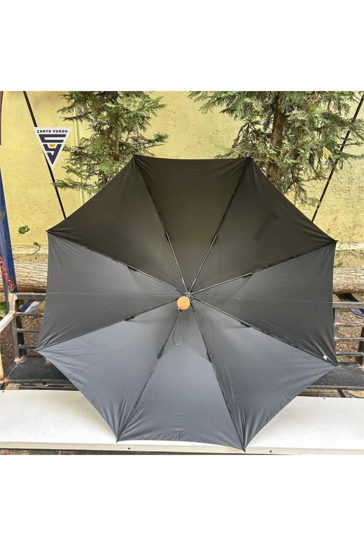 Marlux Ahşap Sap 130 Cm Fiber Vale Şemsiye Siyah