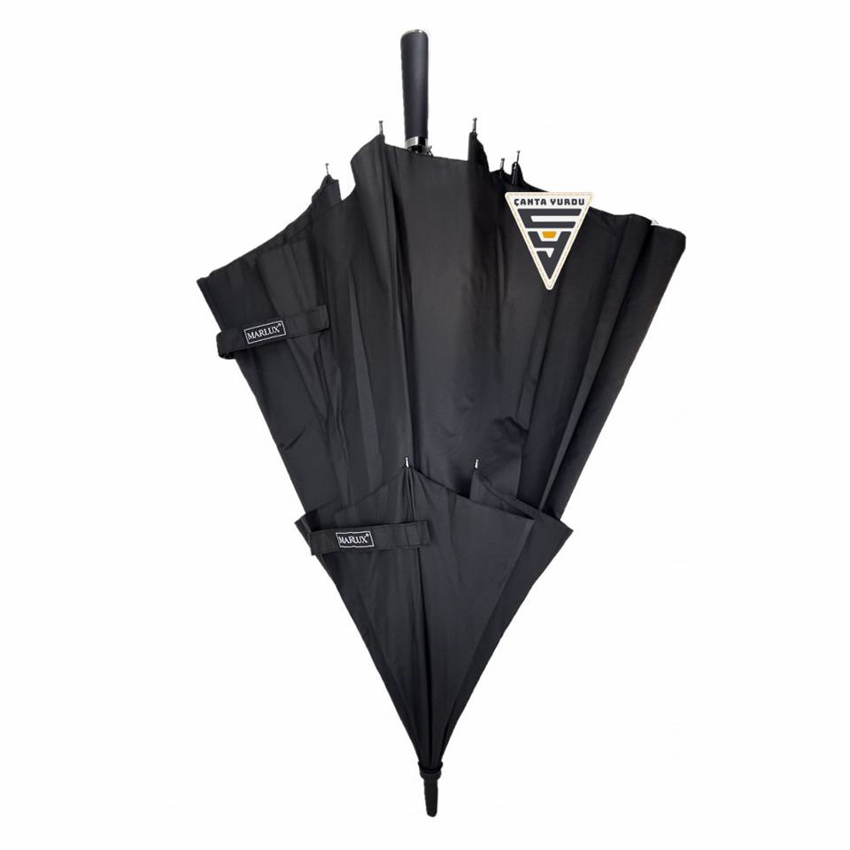 Marlux  Çift Katmanlı 140 Cm Fiber Vale Şemsiye Siyah