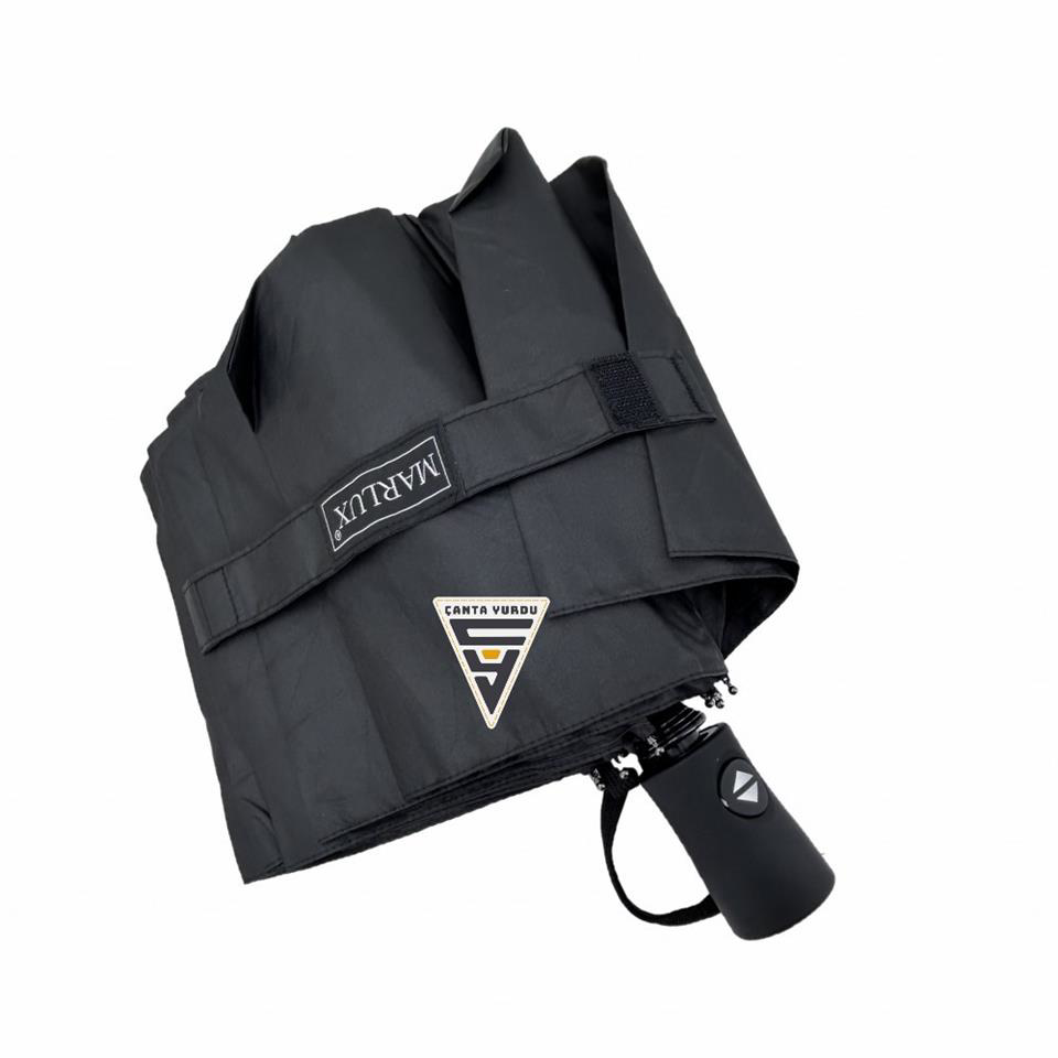 Marlux  Plastik Saplı Tam Otomatik Şemsiye Siyah