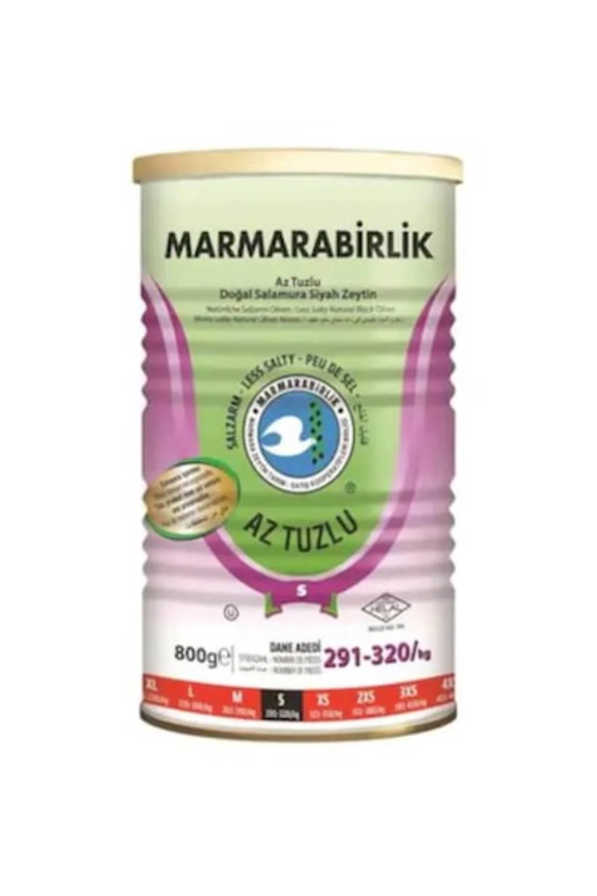 Marmara Bırlık Zeytın Sıyah 800gr Aztuzlu Hususı S 291/320