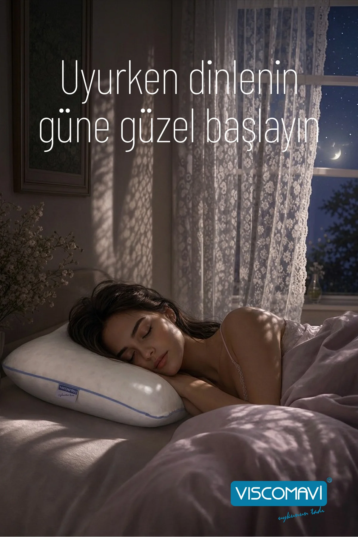 Marmaris Hava Kanallı Ortopedik Visco Yastık %97 Pamuk Kılıf