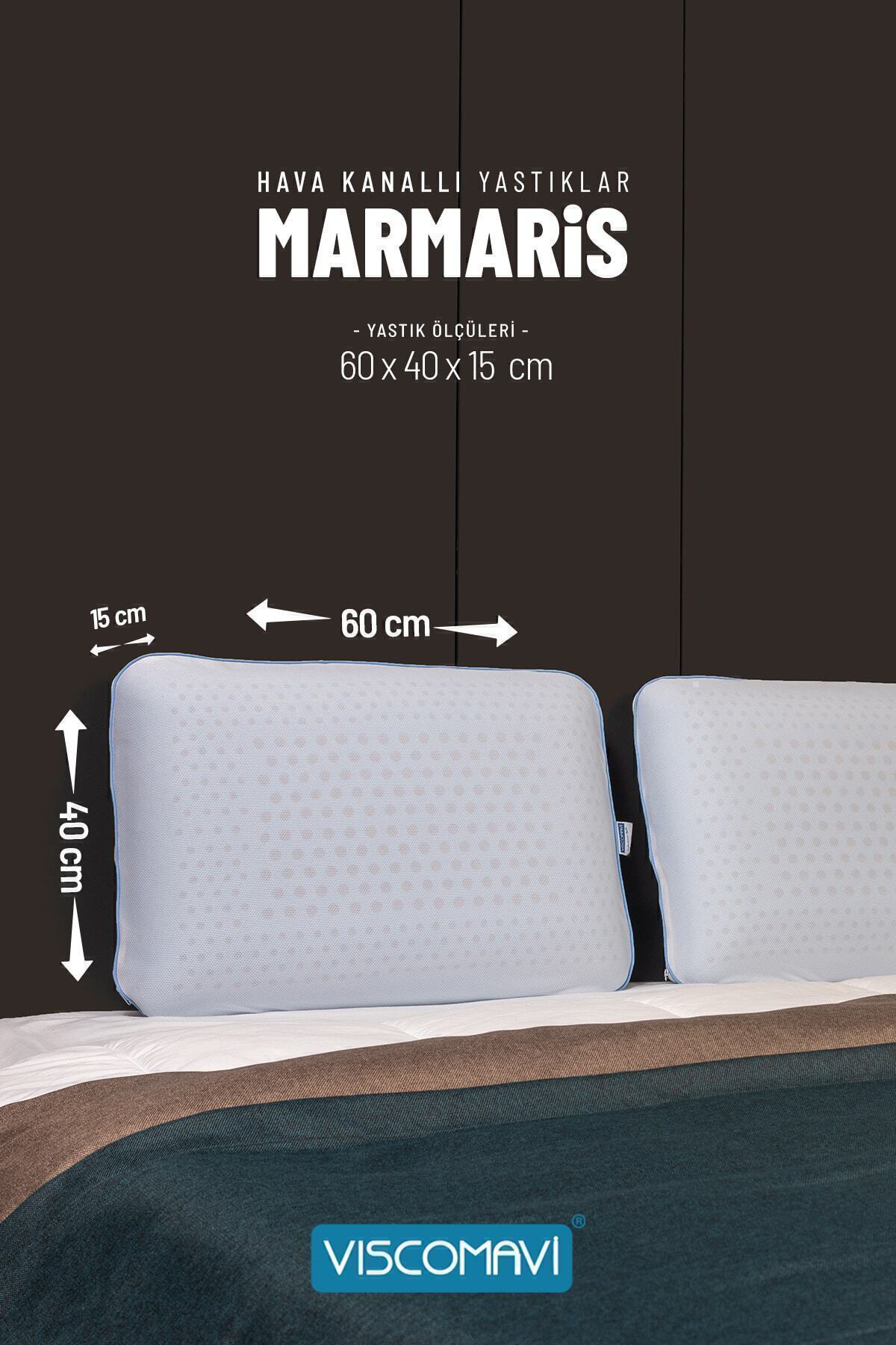 Marmaris Ortopedik Visco Yastık – Pamuk Kılıflı | Hava Kanallı |