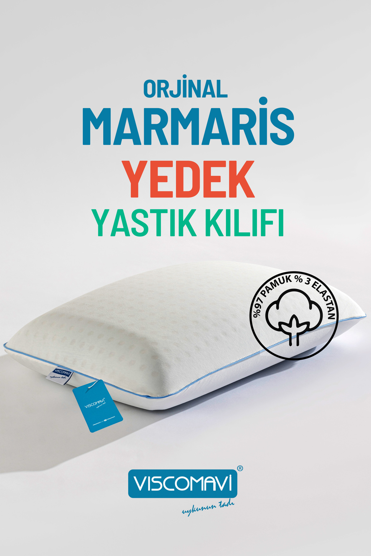 Marmaris Yedek Pamuk Yastık Kılıfı