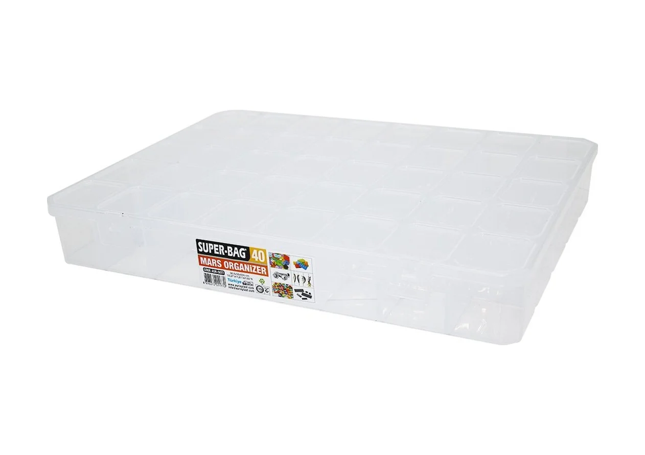 Mars 40 Bölmeli Şeffaf Organizer Box 39x30x55cm 5224 Diğer